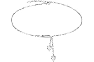 Flyow S925 Sterling Silver Evil Eye Hamsa Hand/Butterfly/Cross/Celtic Knot/Infinity/Heart Anklets for Women Girls, Adjustable 9 10 11 Inches Foot Chain Jewelry