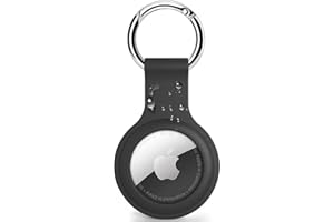 Inesore Compatible with Apple AirTag hülle with Air Tag schlüsselanhänger, airtag anhänger,Soft Silicone AirTag Holder AirTags Key Ring Cases Tags Chain AirTag GPS Item Finders Accessories- Black