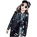 Produktbild Amlaiworld Mädchen cool Kunstleder Jacke winter mode Outwear kinder warm Reißverschluss pullis,1-6 Jahren (Schwarz, 9 Jahren)