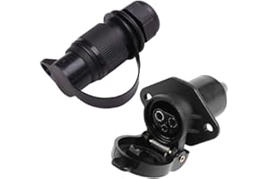 AOHEWEI Enchufe y Zócalo de Remolque 3 Pines 12V Conectore de Luces de Camión 3 Vías Hembra y Macho para Remolque Caravana Semi y Otro Vehículo Comercial