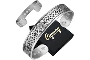 Cigmag Lymphatic Drainage Magnetic Bracelet for Men Ultra Strength Magnet Solid Pure Copper Adjustable Brazaletes with Present Box (Celtic Knot)