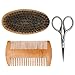 Produktbild hahuha Toy  Dekompressionsspielzeug, Bartbürste Bartkamm Kit Kompatibel mit Männer Bart Schnurrbart Holz Bart Reparatur Set