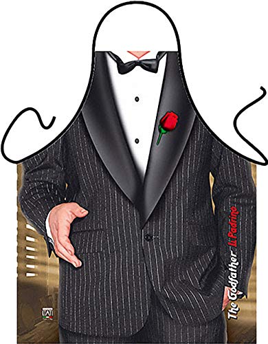 ITATI Delantal Hombre Parrilla Barbacoa Delantal de Cocina Antimanchas para Hombre, Modelo El Padrino, Medidas 75 x 58 cm