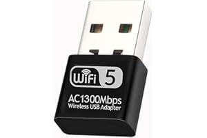 WODGREAT AC1300 Mini Antena WiFi USB, Receptor WiFi Doble Banda 5GHz/2.4GHz - Adaptador Wi-Fi USB para PC Compatible con Windows 7/8/10/11/Vista/XP/Mac 10.9-10.15