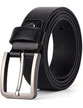 XIANGUO Herren Edel Gürtel Business Gürtel Leder Gürtel Cool Herrengürtel Jeansgürtel Metall Retro Breite Gürtel...