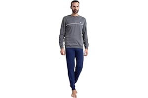 INTIMITALY Irge® Pigiama Uomo Invernale Lungo 100% Caldo Cotone Interlock in Scatola Idea Regalo di Natale Pigiama Uomo Cotone Lungo