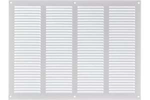 400 x 300 mm metall vitt ventilationsgaller med insektsskydd – galler för ventilation – ventilationsgaller