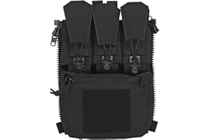 WarmHeartting Pochette Tactique À Panneau Zippé avec Pochette pour Chargeur pour Gilet Fcpc, Équipement Militaire, Panneau Arrière Tactique Banger Pouch GP Pocket Rabat De Rétention