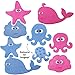Produktbild alles-meine.de GmbH 12 TLG. Set _ 3-D Figuren - Saugnapf / Aufkleber mit Noppen -  lustige Fische & Seestern - ROSA / PINK  - Sauger & Anti Rutsch Pad - Wandsticker / Wandtatto..