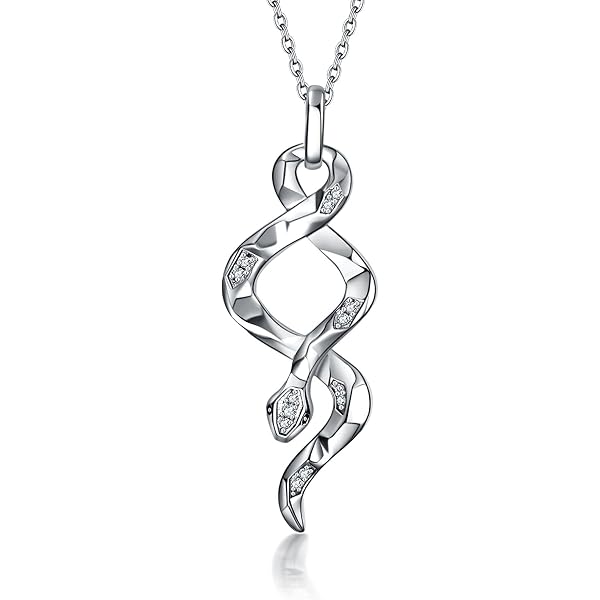 Collier Serpent Cristal Obsidienne INFUSEU - Pendentif De Guérison & Protection - Bijoux Cadeau Pour Femme - Chaîne Réglable