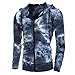 Produktbild VENMO Herren Apparel Kapuzenjacke Kapuzen Sweat-Jacke Hooded Zipper Slim Fit Hoodie Kapuzenpullover Sweatshirt Jacke Hemd steppjacke Kapuzenjacke Wintermantel Strickjacke Softshelljacke (XL, Blue)