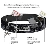 Formbelt® Laufgürtel für Handy Smartphone Iphone 6 6s 7 plus Samsung Galaxy S7 S8 edge Hüfttasche für Sport, Fitness, Yoga und Laufen Bauchtasche zum Laufen (black-shadow, M) -