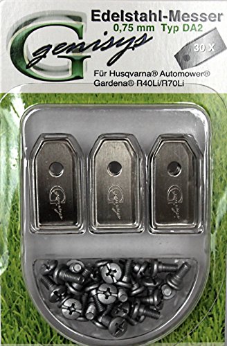 ***30 Messer (0,75mm / 3,1g) ** für den Husqvarna Automower / Gardena R40Li, R70Li