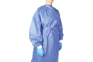 PB Pharma - Camice Monouso Sterile x10pz - Camici Medici Usa e Getta con Polsini in Cotone, Traspiranti e Resistenti, per Uomo e Donna, Colore Verde/Blu