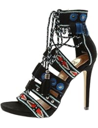 EXE Sandalia Negra Tacón Stiletto Shoes Silvia