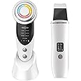 2pc Facial Massager Device,7 in 1 Microcurrent LEDPhoton Light Therapy Facial Machine Skin Care Tools,Skin Scrubber Face Spatula,at-Home Beauty Instrument Improve Anti-Wrinkle Absorption cleaning Skin