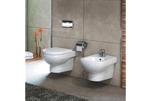 YELLOW SHOP Yellowshop - CLARY Set coppia sanitari sospesi vaso rimless e bidet con coprivaso soft-close