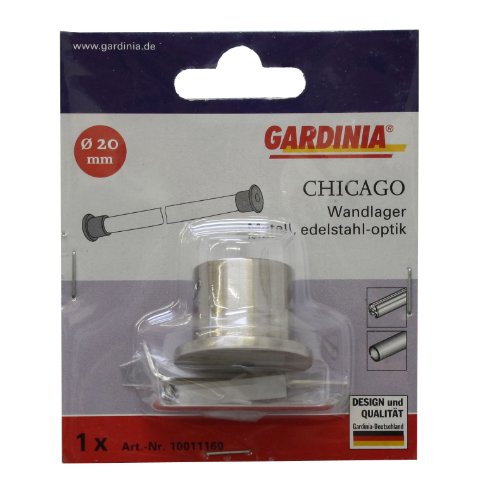 Gardinia 10011160 Wandlager für Gardinenstangen, Serie Chicago, Durchmesser 20 mm, edelstahloptik - 2
