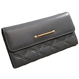 YWX Light Ledertasche Korn Metall Dekoration Geschenke Vertraglich Joker Durable Geldbörse Damen Lady Fashion Fashion-Match (Farbe : Grau)