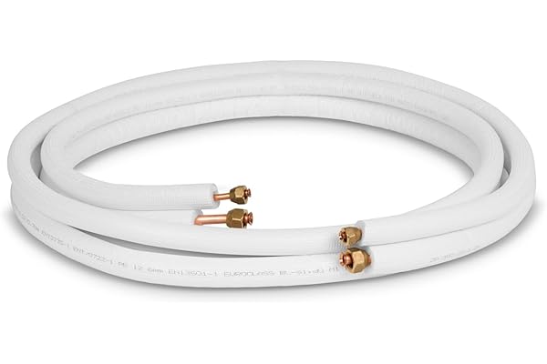 Tuyau en cuivre – liaison frigorifique 1/4" + 3/8" / 4 m avec écrous – découpé sur mesure – idéal pour unités 9000/12000 BTU – conseils d’installation professionnels pour chaque client
