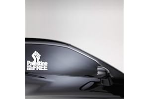 STICKERDEEN Palestine Will be Free – Freedom – Car Bumper/Bonnet/Window Vinyl Decal Sticker (White, Small - 13x14CM)