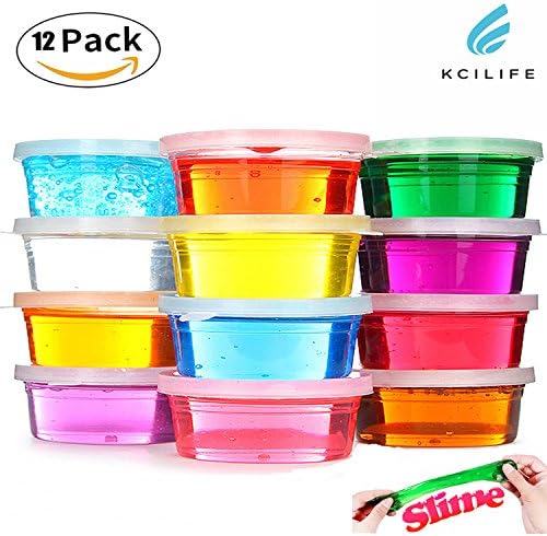 Kids Toys Fluffy Slime Kit Light Clay Childrens Toys for Boys and Children Gifts Birthday Gifts and Sensory Play Stress Relief Toy No Borax for Kids and Adults Pack of 12 Color