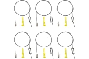 GOIYZTTR 6 Pcs Kit de Suspension Plafond Câble de Suspension Réglable Fil de Suspension de Miroir Robuste pour Lampe Panneau d'Affichage(1M)