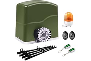 TOPENS RK700T Automatic Sliding Gate Opener Rack Drive Electric Gate Motor for Heavy Driveway Slide Gates Up to 700kg, Security Gate Operator AC Powered with Gear Rack, Beacon and Photo Sensor