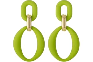 SIXDUTON Boucles d'oreilles Elliptique Acrylique Pendantes, Boucles d'oreilles Bohème Rétro Goutte Acrylique Hypoallergéniques Fête d'anniversaire Bijoux Cadeau pour Femmes