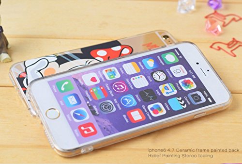 Phone Kandy   arte de la acuarela Claro transparente Ultra Thin TPU de silicona caso de la cubierta suave del gel casos y fundas de  iPhone 6 6s  4 7 inch   Minnie 
