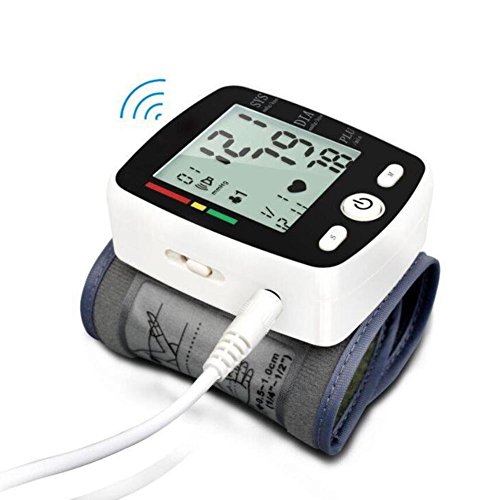 Preisvergleich Produktbild GAIHU Elektrische handgelenk Blutdruckmessgerät Pulsmesser Englisches Voice Play LCD-Digitalanzeige USB-Ladekabel automatische Erinnerung für zu Hause und die medizinische Verwendung