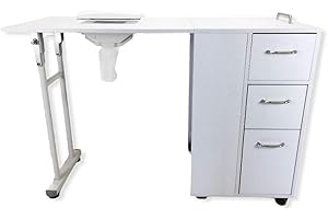 ZSTYLE Tavolo per unghie manicure 3 cassetti Pieghevole salvaspazio con aspiratore elettrico nail set ricostruzione tavolino professionale