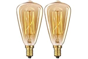 Aidencor Vintage Edison Light Bulb 40W Dimmable Candle Bulb Retro E14 Screw Decorative Filament Light Bulb ST48, Pack of 2