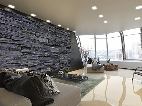 GREAT ART Schwarze Steinwand Wanddekoration – Wandbild Steinmauer Motiv XXL Poster (140 x 100 cm) - 9