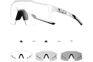 KAPVOE Photochromatische Selbsttönend Fahrradbrille TR90 Rahmen für Herren Damen Jungen Mädchen Klar Sportsonnenbrille