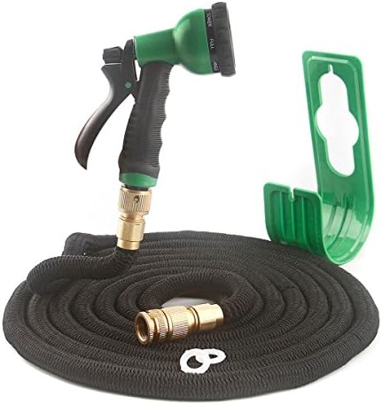 PEATOP Hose Pipe Garden Hose Expandable Connectors Improved 100Feet 30m with 8 Spray Pattern Nozzle Brass Connectors Double Latex Core Heavy Duty Strongest High Pressure Expanding for Wash Car Bike