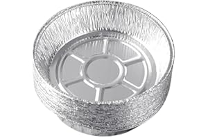 LUCKXING 50 Pcs 8 Inch/9 Inch DisposableAluminum Foil Plates Round Tin Foil Pie Pans Aluminum Foil Tray Round Round Aluminum DisposableFoil Pans Oil-Proof Aluminum Foil Tin Pans For Air Fryers Baking Cooking