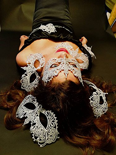 Silber Spitze Venezianische faschingsmasken Maskerade maskenball maske damen – Gottin - 6