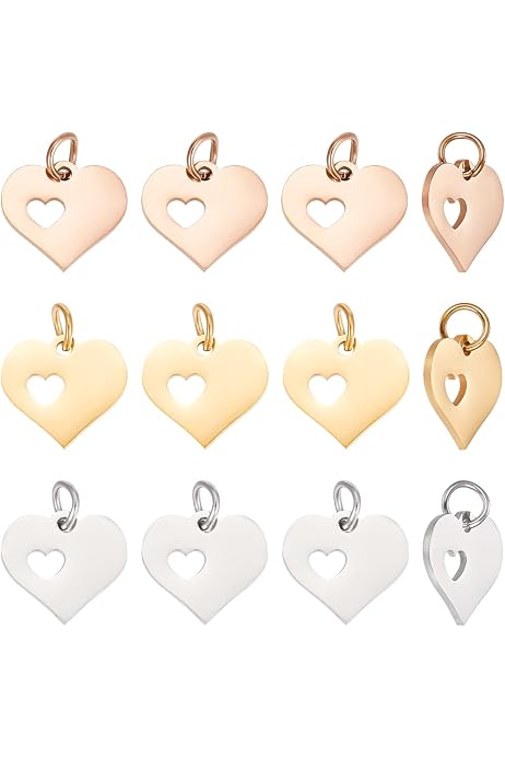 Lot De 100 Breloques Pendentifs Cœur En Alliage Avec Mots - Pour Bijoux DIY, Colliers, Bracelets, Porte-clés