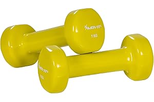 MOVIT set de 2 haltères en vinyle, haltères courts avec surface en vinyle