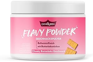 GymQueen Flavy Powder 200g, Polvere aromatica Chunky Biscotto al Burro, a ridotto contenuto calorico, Polvere aromatica per dolcificare, cuocere e raffinare alimenti e bevande, ricca di fibre
