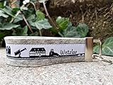 wetzlar handball tickets  Schlüsselanhänger Schlüsselband Wollfilz hellgrau Webband Wetzlar Skyline schwarz weiß!