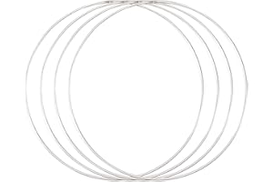 Vaessen Creative Aro de Metal Círculo Ø 30 cm x 3 mm-Anillo Metalico Plateado para Atrapasueños, Manualidades y Macramé-4 Unidades, Plata, 30 cm