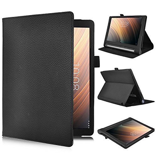 ELTD Lenovo Yoga Tab 3 Plus 10.1 cover, Book-style Funda de piel de cuerpo entero para Lenovo Yoga Tab 3 Plus 10.1 con la función, Negro