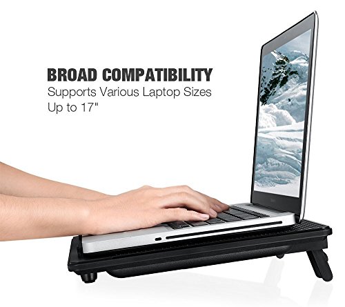 AVANTEK Laptop Kühler Kühlpad Kühlmatte mit 2x Lüfter blaue 160mm LEDs (15″ – 17″) - 4