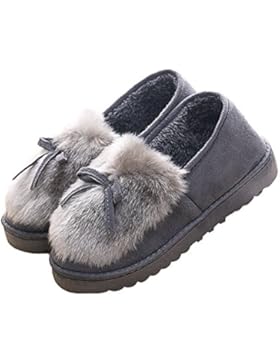 Pantoffeln,Plüsch Hausschuhe,Winter Warme Plüsch Indoor Baumwolle Hausschuhe, Kuschelige Home Rutschfeste Slippers...