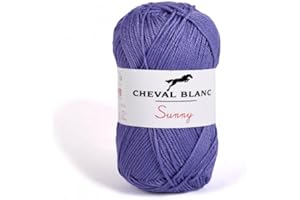 Laines Cheval Blanc - SUNNY fil à tricoter 100% coton 50g - Idéal pour le tricot été et tous vos loisirs créatifs