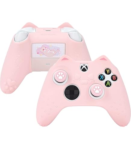 Pink Glitter Xbox Controller Cover With Thumb Grips - Anti-Slip Silicone Skin