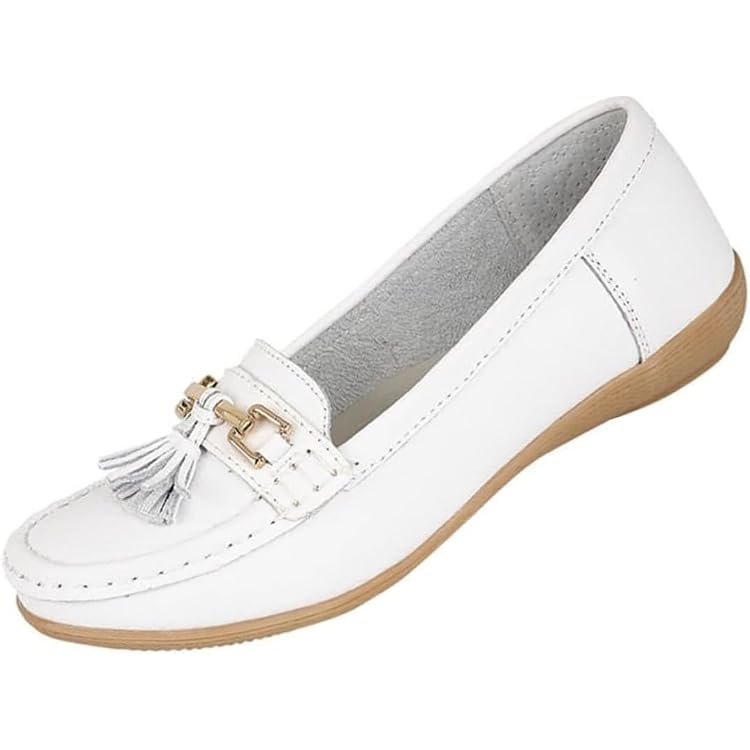 Chaussures Debout Longtemps Femme Mocassins Femme En Cuir Gaufré - Semelle Caoutchouc Souple Antidérapante - Confort Pour Station Debout Longue Chaussures Debout Longtemps Femme Mocassins Femme En Cuir Gaufré - Semelle Caoutchouc Souple Antidérapante - Confort Pour Station Debout Longue