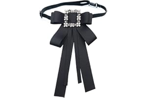 KLOVA Damen Strass Schnalle Fliege Brosche Schmuck Hemdkragen Pin Ribbon Bowknot